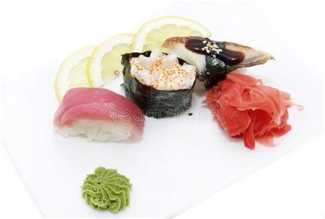Japanese Sushi Fish And Seafood Stock Image Image Of Salmon Meal