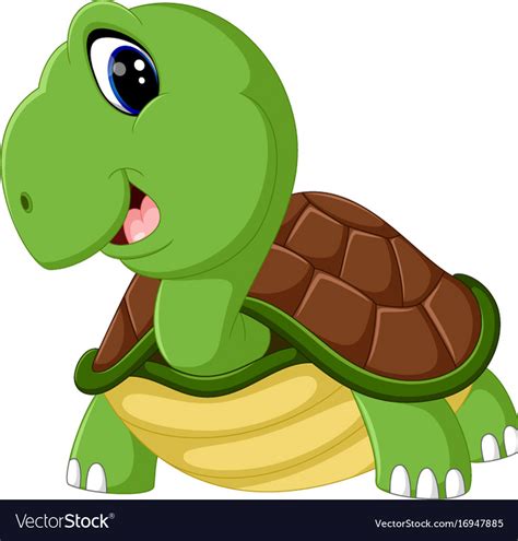 Cute Turtle Cartoon Royalty Free Vector Image Vectorstock