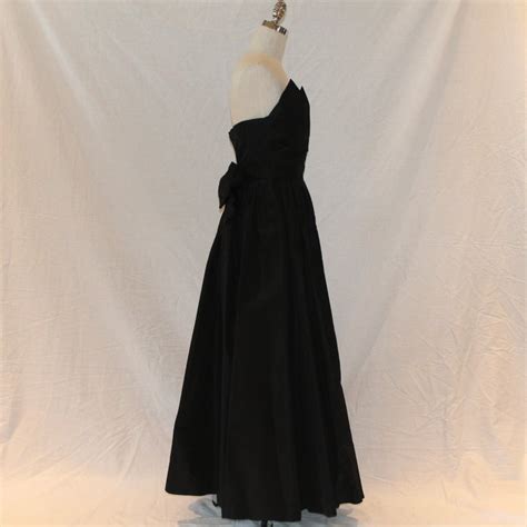 Vintage Chanel Black Taffeta Strapless Gown Circa 70s At 1stdibs