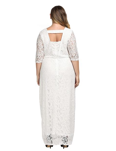 Chicwe Womens Plus Size Stretch Lace Maxi Dress Evening Wedding Cocktail Party Dress
