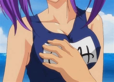 Hitomi School I School I Animated Animated  1girl Nipples Purple Hair School