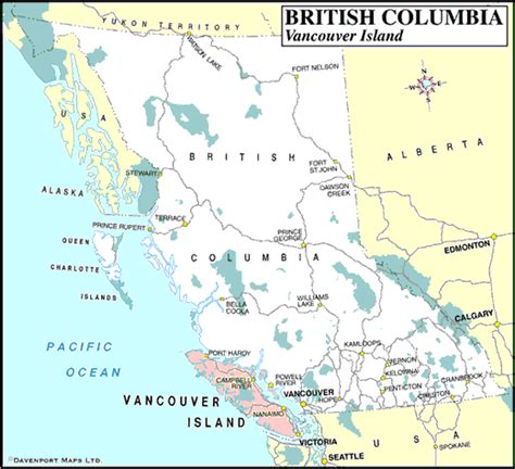Map Of British Columbia British Columbia Travel And Adventure Vacations