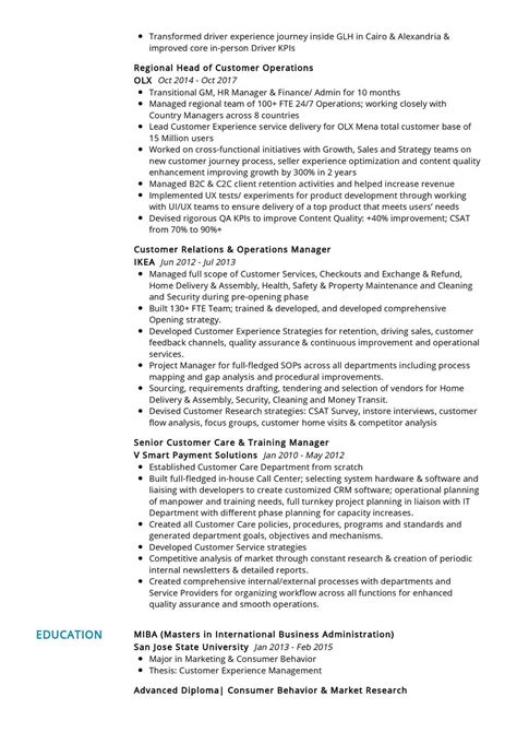 Senior Customer Experience Resume Sample In 2024 Resumekraft