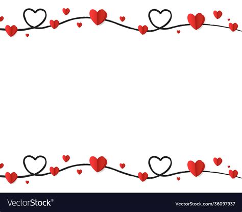 Valentines Day Card With Hearts Border Royalty Free Vector
