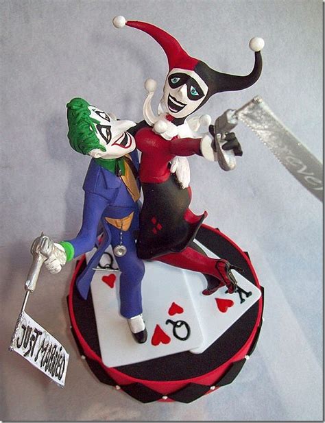 Mad Love Joker And Harley Quinn Wedding Cake Topper Between The