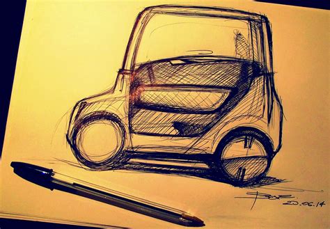 Side View Design Sketch By Luciano Bove Car Body Design
