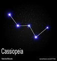 Cassiopeia Constellation with Beautiful Bright Vector Image