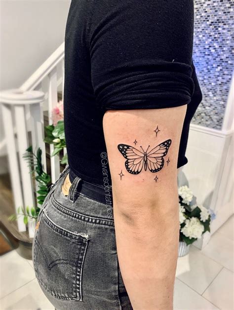 Butterfly Glitter Tattoo Done Gwansoontattoos Tattoos Elbow Tattoos