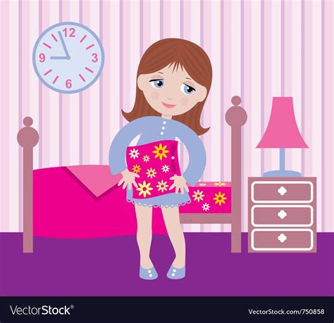 Sleepy Girl To Go To Bed Royalty Free Vector Image