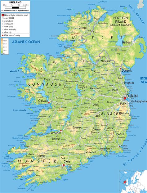 Physical Map Of Ireland Road Trip Irlande Voyage Irlande Irlande Carte