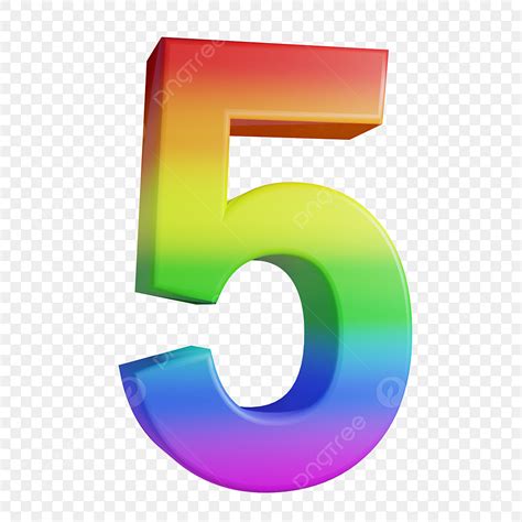 5 Plantillas De Diseño 3d Números De Colores Muy Bonito Arco Iris Con