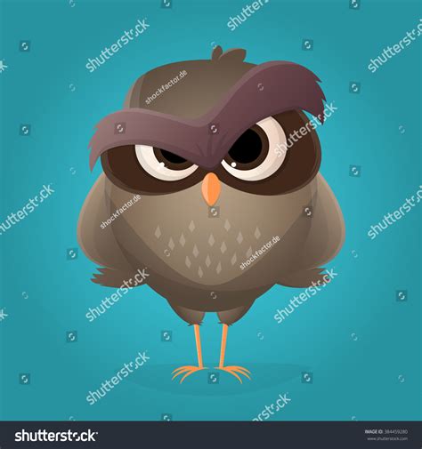 Angry Cartoon Owl Stock Vector 384459280 Shutterstock