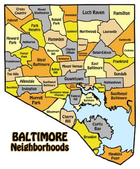 Baltimore City Neighborhoods Map Cities And Towns Map