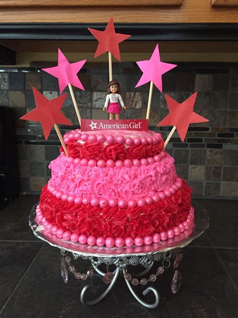 You need to get a cake that looks amazing and. My best attempt at an impromptu American Girl birthday cake! | American girl birthday, American ...