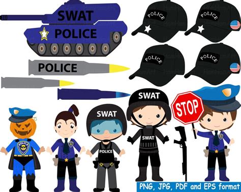 Police Swat Team Clip Art Png Pdf Eps Digital Etsy