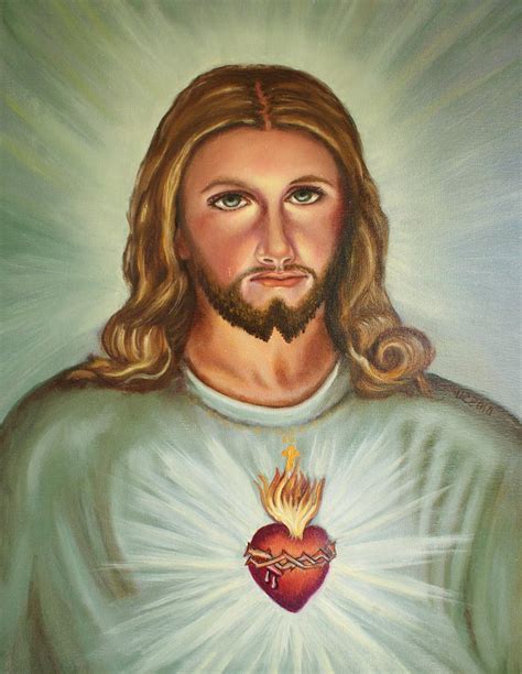 Sacred Heart Of Jesus Painting By Theresa Cangelosi Pixels