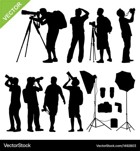 Photographer Silhouettes Royalty Free Vector Image