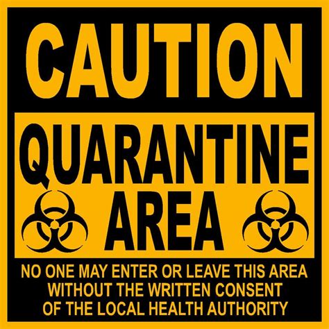 9 X 9 Pvc Sign Caution Quarantine Area Other Products