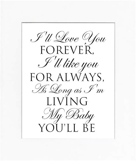 8x10 Unframed Print Ill Love You Foreverprint Sign