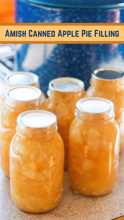 Jars Filled With Apple Pie Filling Sitting On Top Of A Counter