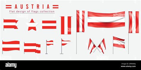 Austria Flag Flat Design Of Flags Collection Stock Vector Image And Art