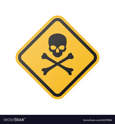 Danger Warning Sign With Skull And Crossbones Vector Image