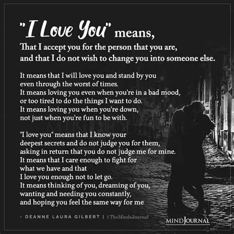 I Love You Means That I Accept By Deanne Laura Gilbert I Love You
