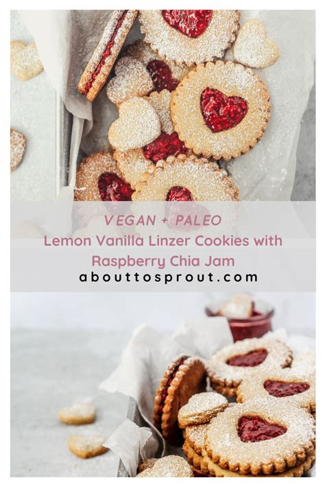 Lemon Vanilla Linzer Cookies With Raspberry Chia Jam Paleo Vegan