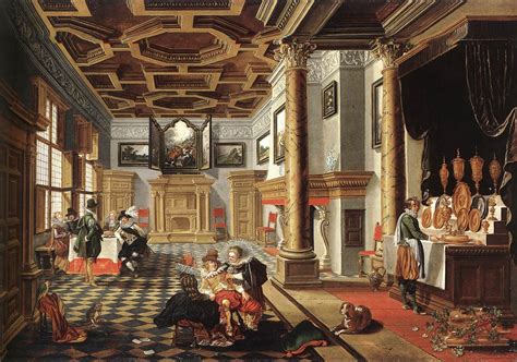 Renaissance Interior With Banqueters 1618 20 Painting Bartholomeus