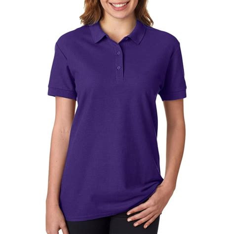 Gildan Gildan 82800l Double Pique Ladies Polo Shirt Purple Large