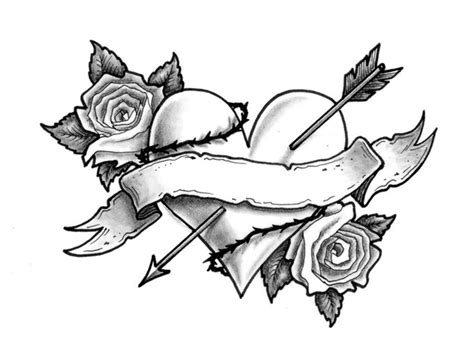 There are many reasons for wearing these tattoos and here is a. Heart banner rose | Tattoo stencils, Rose tattoo stencil ...