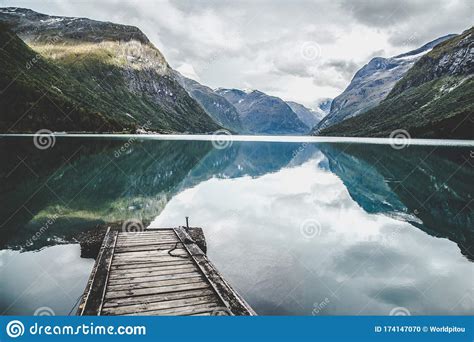Lovatnet Lake Views Around Geiranger In Norway Stock Photo Image Of