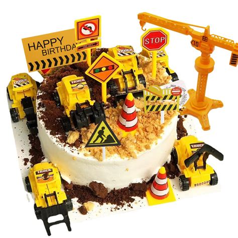 Buy Nevperish Pcs Construction Cake Toppers Vehicles Cake Decoration Set Excavator Tower