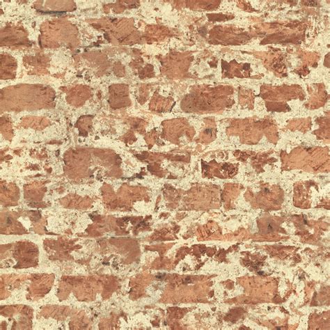 Advantage Fairweather Red Distressed Brick Wallpaper The Home Depot