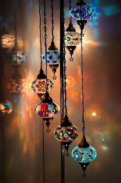 Turkish Moroccan Mosaic Floor Lamp Light 7 Small Globes Floor Lamps