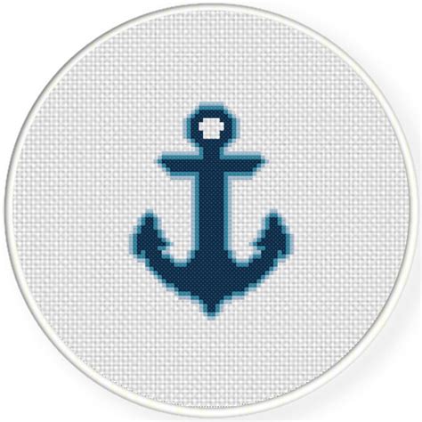 How to download the scheme for free? Glowing Anchor Cross Stitch Pattern - Daily Cross Stitch