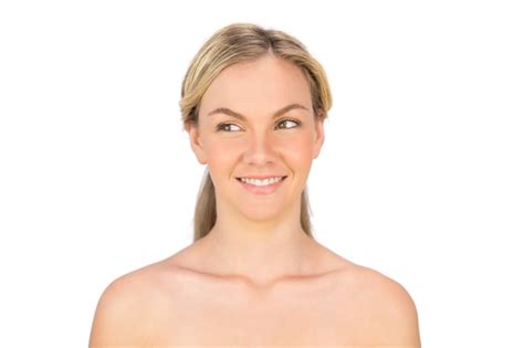 Premium Photo Smiling Nude Blonde Posing