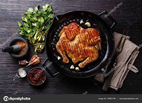 Fried Chicken In Frying Pan Stock Photo By ©lisovskaya 144601769