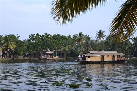 Houseboat Travels Around The Backwaters Kerala India Editorial