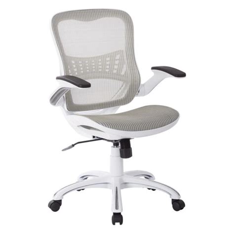 Resin mesh and solid seat: Office Star Products Riley White Mesh Seat Office Chair ...