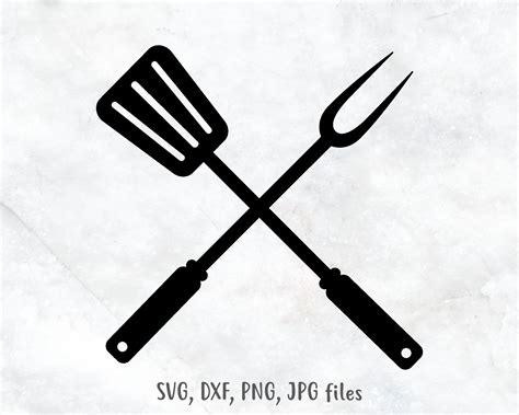 Bbq Grill Utensils Svg Cooking Svg Grilling Spatula Cross Etsy