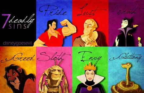 Disney Villains Representing The Seven Deadly Sins Disney Go Cute