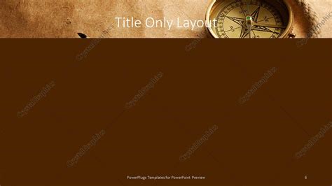 Powerpoint Template Old Compass On Antique Paper Textured Background