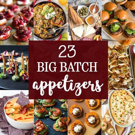 Substitute baked chickpea fries for fried potatoes, buffalo cauliflower for chicken, and bake instead of fry to make these nibbles healthy. 10 Big Batch Appetizers | Appetizer recipes, Best ...