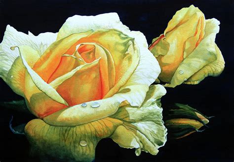 Yellow Roses Painting By Hanne Lore Koehler Fine Art America