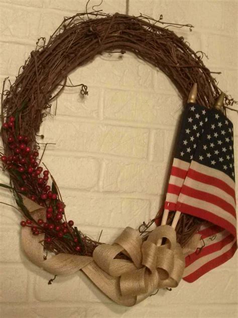 Patriotic Grapevine Wreaths Primitive American Flag Grapevine Wreath