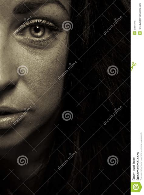 Emotion Expression Dark Girl Face Stock Photography