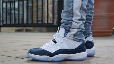 Jordan 11 Low Navy Blue Snakeskin Review And On Feet Early Look