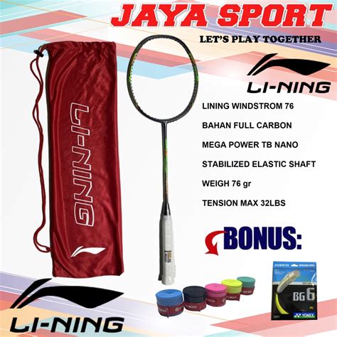 Jual Raket Bulu Tangkis Lining Windstrom New Raket Badminton Raket Bulutangkis Reket