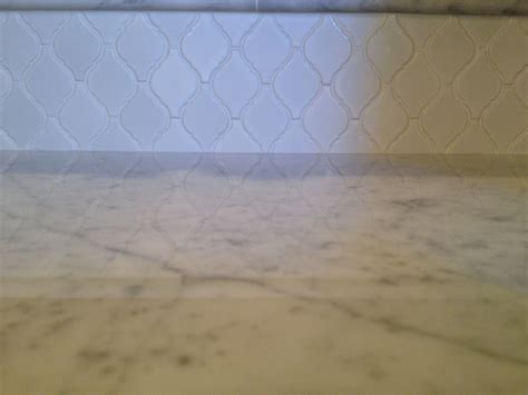 Arabesque Style From Home Depot Backsplash With Carrera Extra